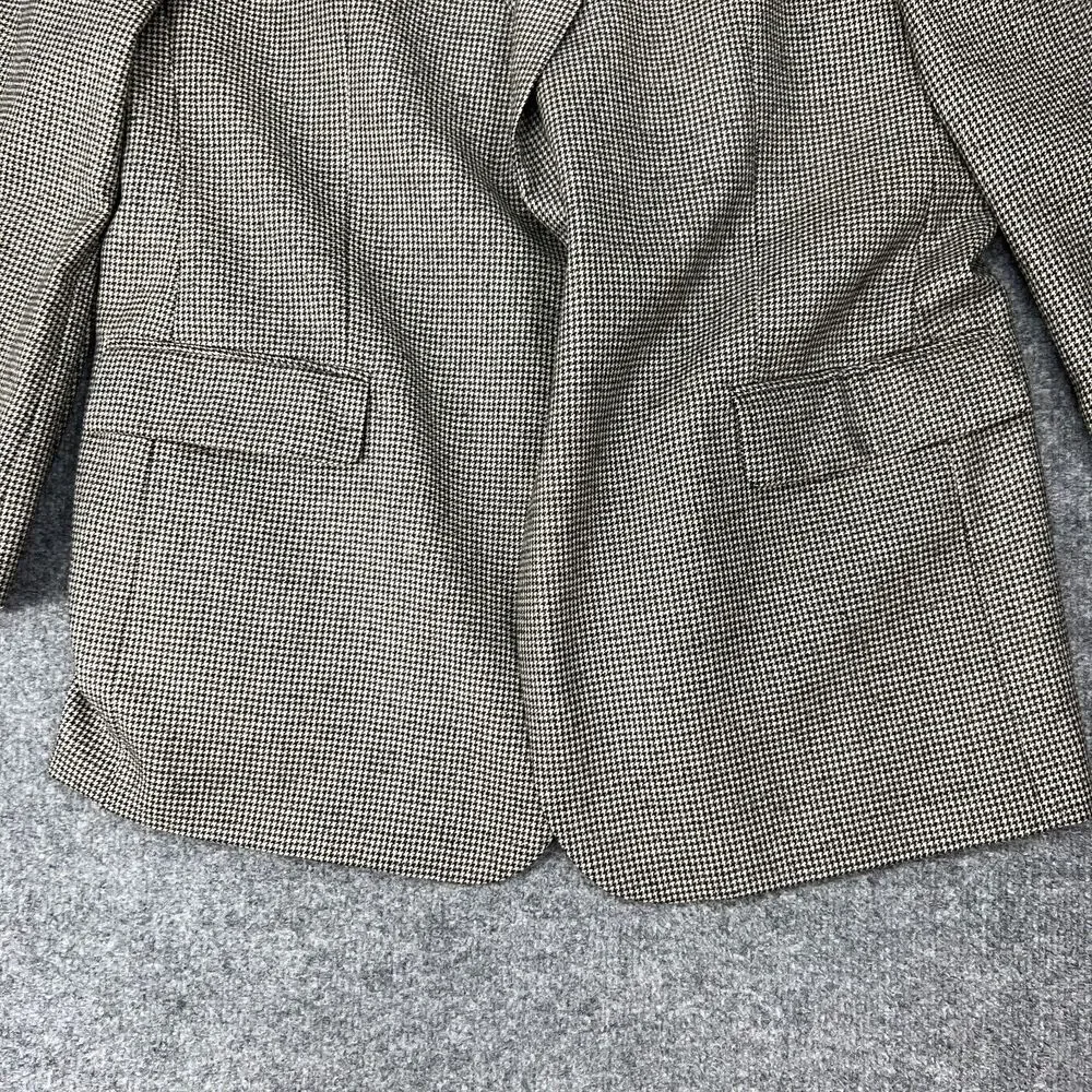 Brooks Brothers Wool Blazer Men 46 Houndstooth Single Breasted Loro Piana Fabric